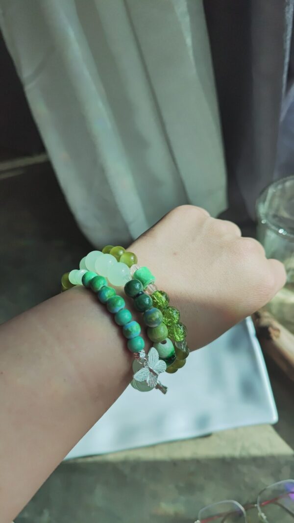 Three-wrap Beaded Bracelet 森林係文青風三圈式手鏈 - 图片 3
