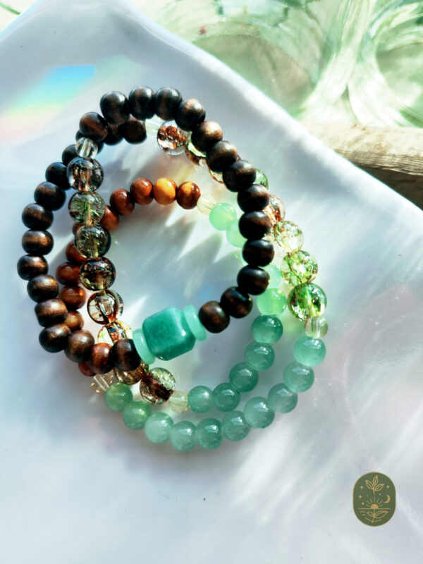Forest-Inspired Boho Triple-Layer Bracelet Set