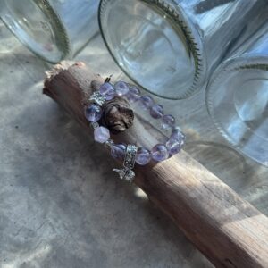 【灵财共振】天然紫黄共生水晶×复古银饰手链｜MuMu Energy