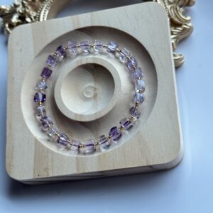 紫水晶方珠手链 | Amethyst Cube Bracelet