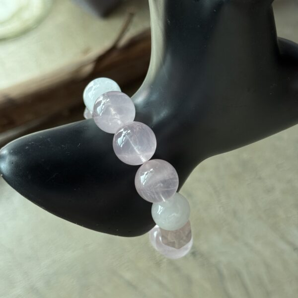 粉晶白水晶疗愈手链 	•	英文：Rose Quartz & Clear Quartz Healing Bracelet - 图片 5