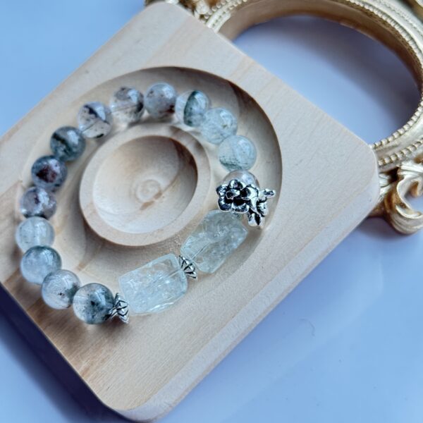 绿幽灵灰月光能量手链 | Green Phantom & Grey Moonstone Bracelet - 图片 3