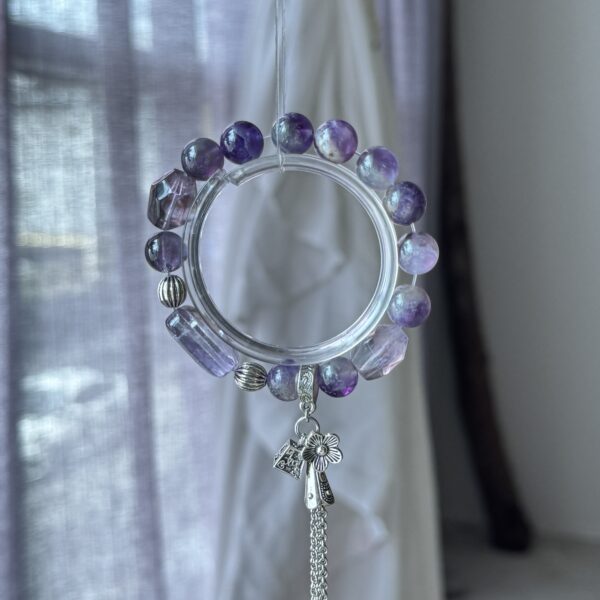 ✨ 紫水晶复古银饰手链｜Amethyst Bracelet with Vintage Silver Charms - 图片 5