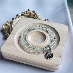 ✨ 绿幽灵多圈绕手手链｜Green Phantom Quartz Wrap Bracelet（向日葵吊坠款）