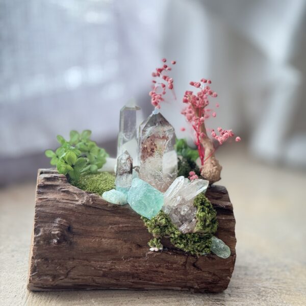 森林小境 · 绿幽灵财富贵人景观摆件 Mini Forest Landscape · Green Phantom Wealth & Benefactor Crystal Decor - 图片 2