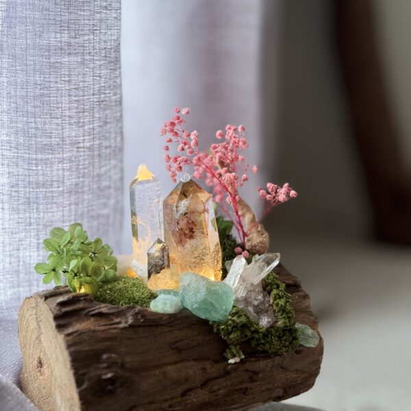 森林小境 · 绿幽灵财富贵人景观摆件 Mini Forest Landscape · Green Phantom Wealth & Benefactor Crystal Decor - 图片 4