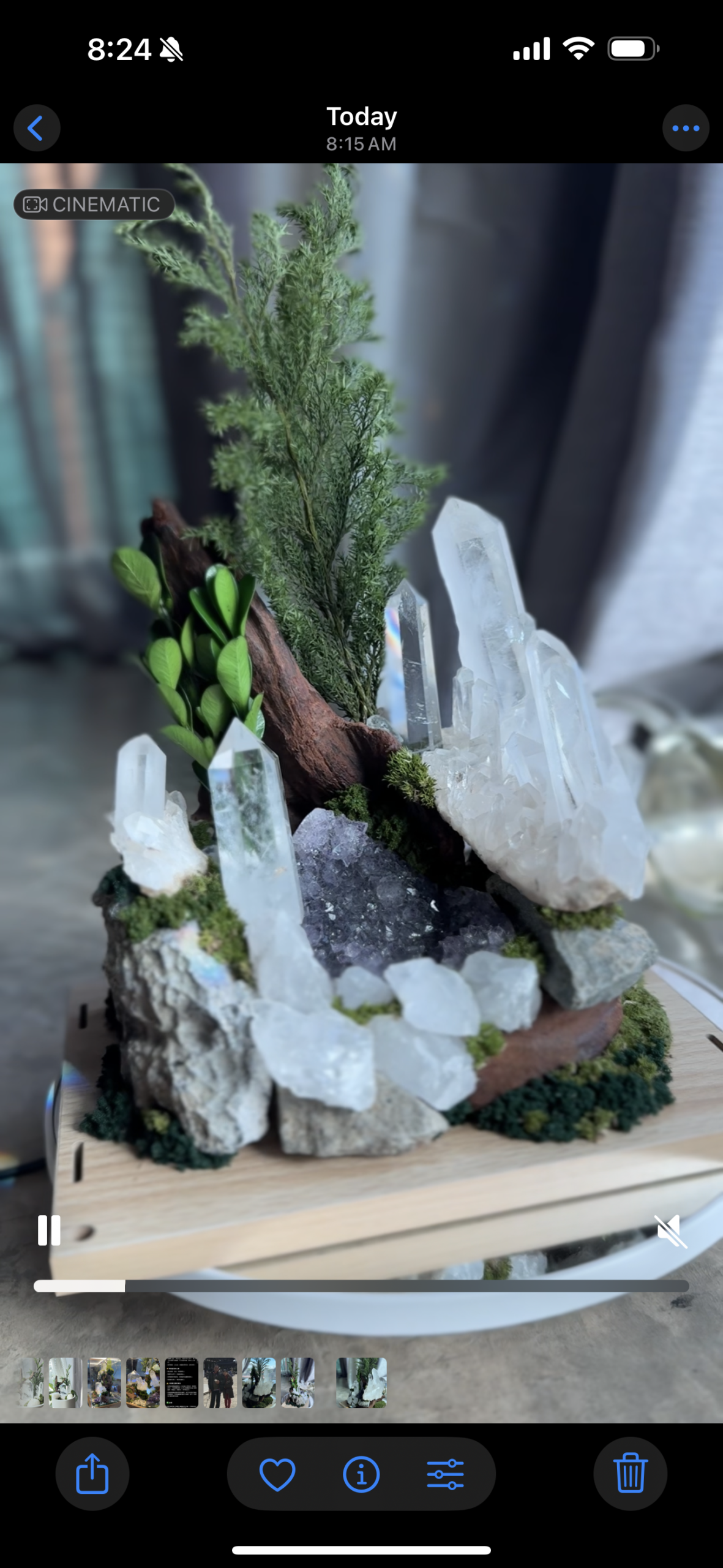 白水晶 × 紫水晶森林景观摆件 · Clear Quartz × Amethyst Forest Decor