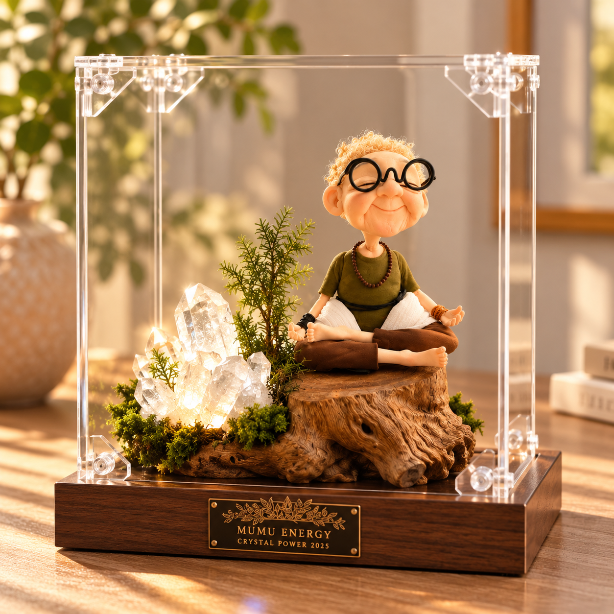 Zen Grandma with Clear Quartz Crystal Landscape - Image 4